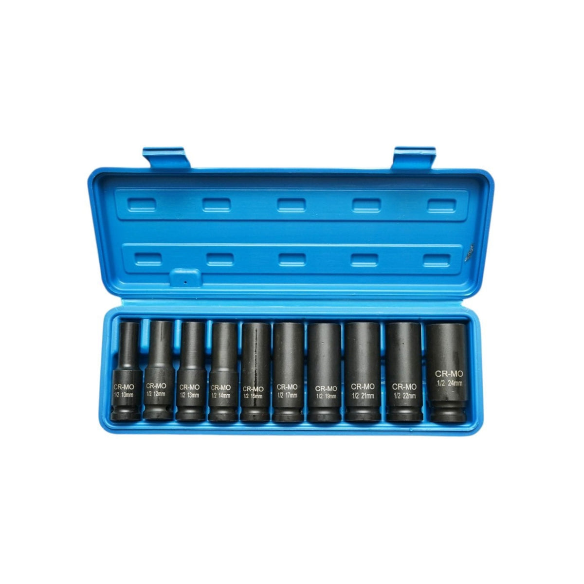 Trusa chei tubulare impact lungi 10-24 mm Cr-Mo 1/2 inch 10 piese