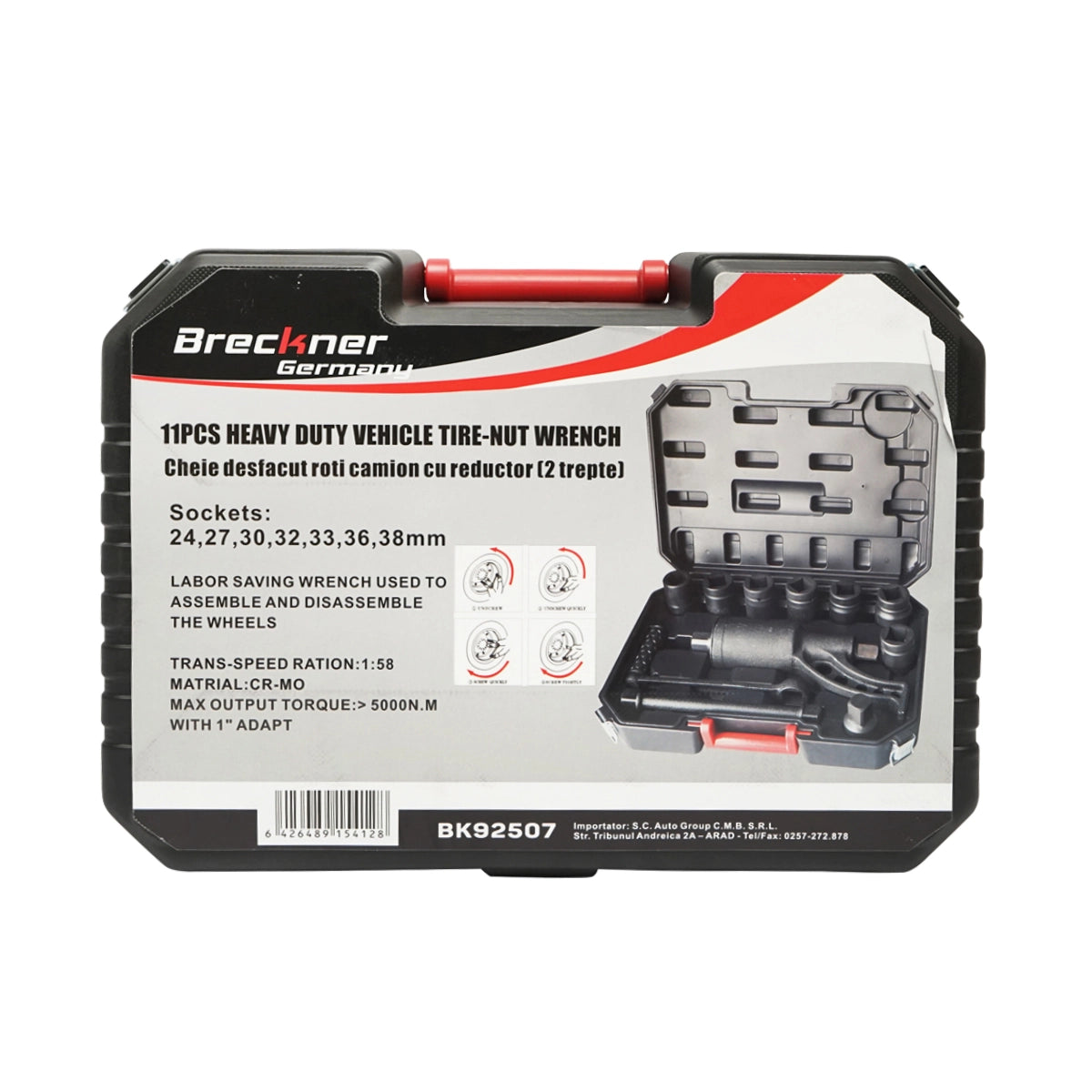 Trusa pentru desfacut roti camion cu reductor 2 trepte cu tubulare 24, 27, 30, 32, 33, 36, 38mm