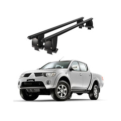 Bare transversale portbagaj auto aluminiu compatibile plafon neted Mitsubishi L200 Triton IV 2006-2015 argintii sau negre