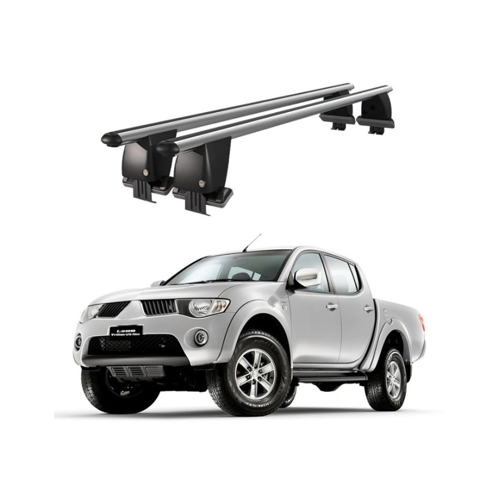 Bare transversale portbagaj auto aluminiu compatibile plafon neted Mitsubishi L200 Triton IV 2006-2015 argintii sau negre