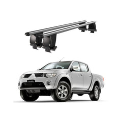 Bare transversale portbagaj auto aluminiu compatibile plafon neted Mitsubishi L200 Triton IV 2006-2015 argintii sau negre