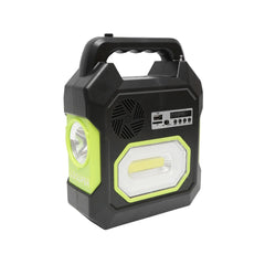 Kit de urgenta in caz de calamitate: Radio, baterie 6V, 4.5Ah cu incarcare panou solar, 3 becuri/lanterna
