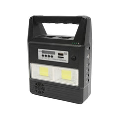 Kit de urgenta in caz de calamitate: Radio, telecomanda, baterie 6V, 3Ah cu incarcare panou solar, 3 becuri/lanterna