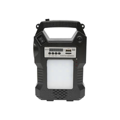 Kit de urgenta in caz de calamitate: Radio, telecomanda, baterie 6V, 3Ah cu incarcare panou solar, 3 becuri/lanterna