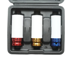 Trusa chei tubulare prezoane roti de impact cu protectie 17mm, 19mm, 21mm, patrat 1/2 inch Breckner Germany