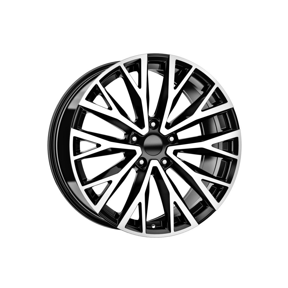 Set jante aliaj DY1289 KM 19x8.5 5x108 ET45 negru polish diamond cut compatibile Ford Jaguar Land Rover Volvo