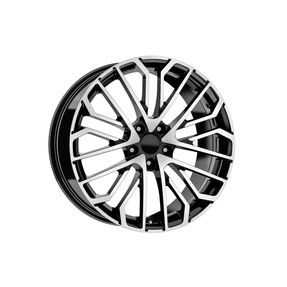 Set jante aliaj DY1647 KM 17x7.5 5x100 ET40 negru polish diamond cut compatibile Skoda Volkswagen Audi Seat