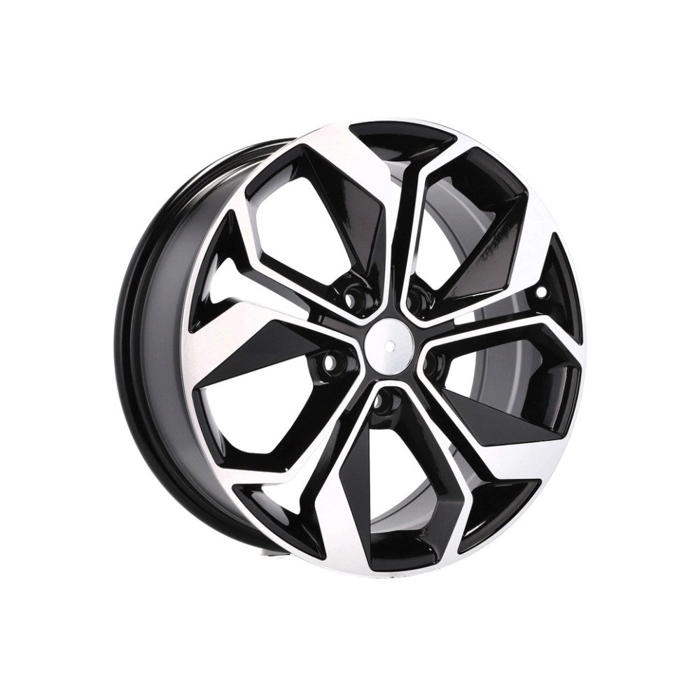 Set jante aliaj DY1906 KM 16x7 5x114.3 ET35 negru polish diamond cut compatibile Dacia Renault Nissan Toyota