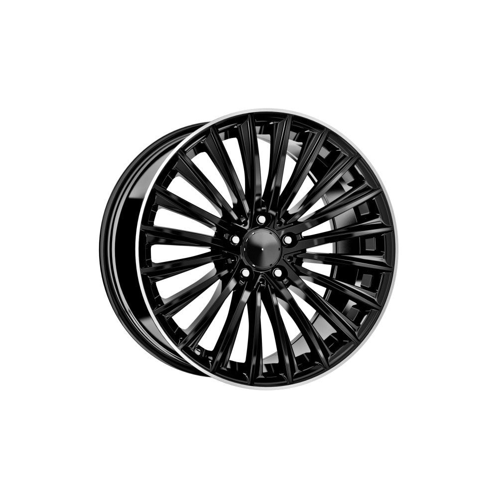 Jante in doua latimi DY1989 KM 19x8 19x9 5x112 compatibile Mercedes negre cu margine diamond cut