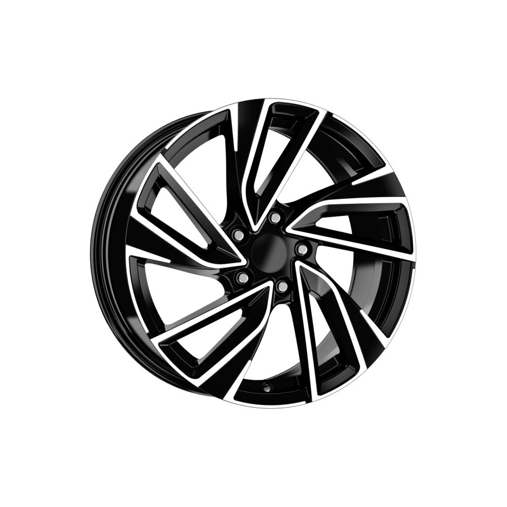 Set jante aliaj DY726 KM 16x7 5x100 ET35 negru polish diamond cut compatibile Sko, cu prinderea la prezoane 5x100