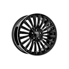 Set jante aliaj in doua latimi DY988 KM 18x8 18x9 5x112 ET40 ET48 negru margine polish diamond cut compatibile Mercedes