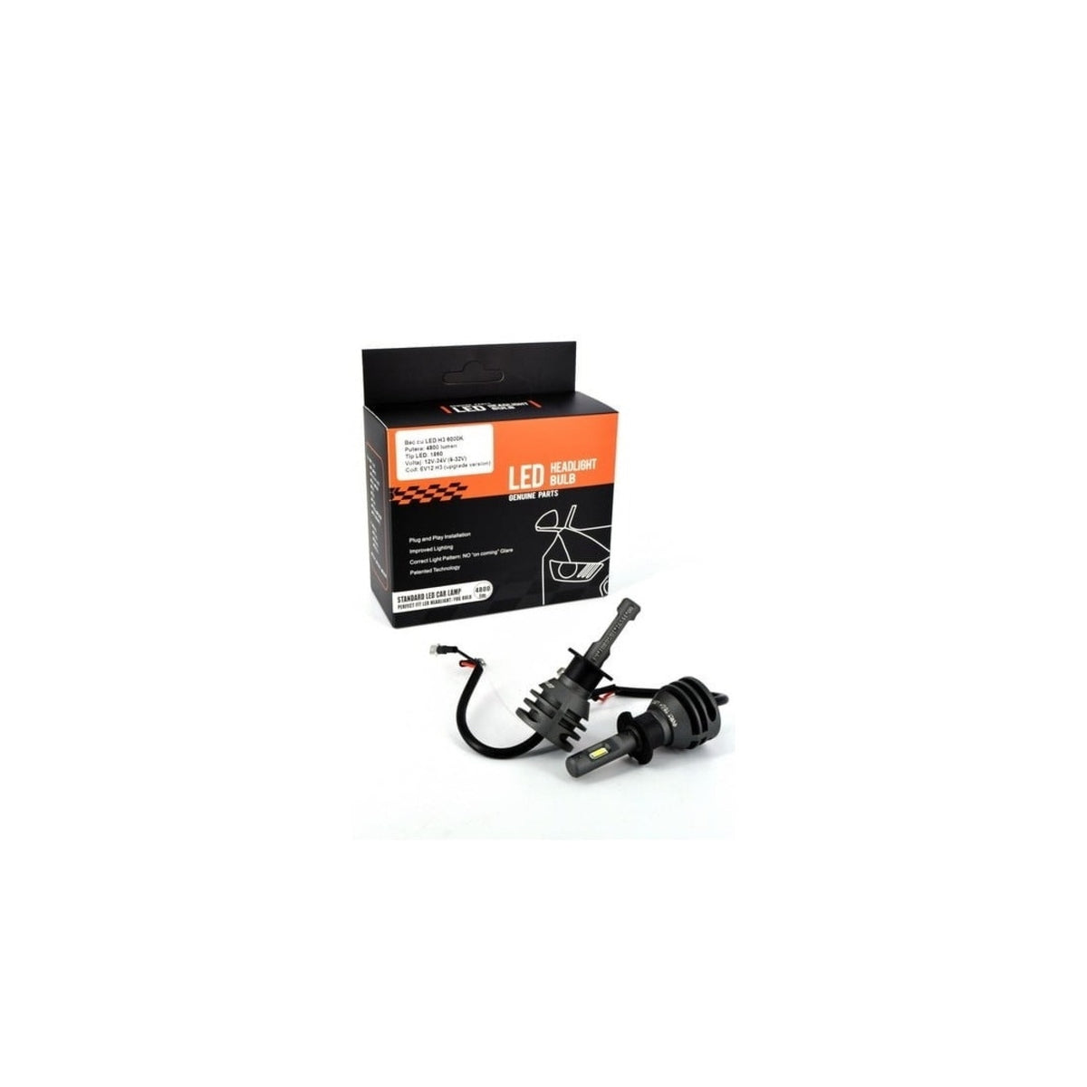 Bec cu LED 4800lumen , 6000k 12/24V