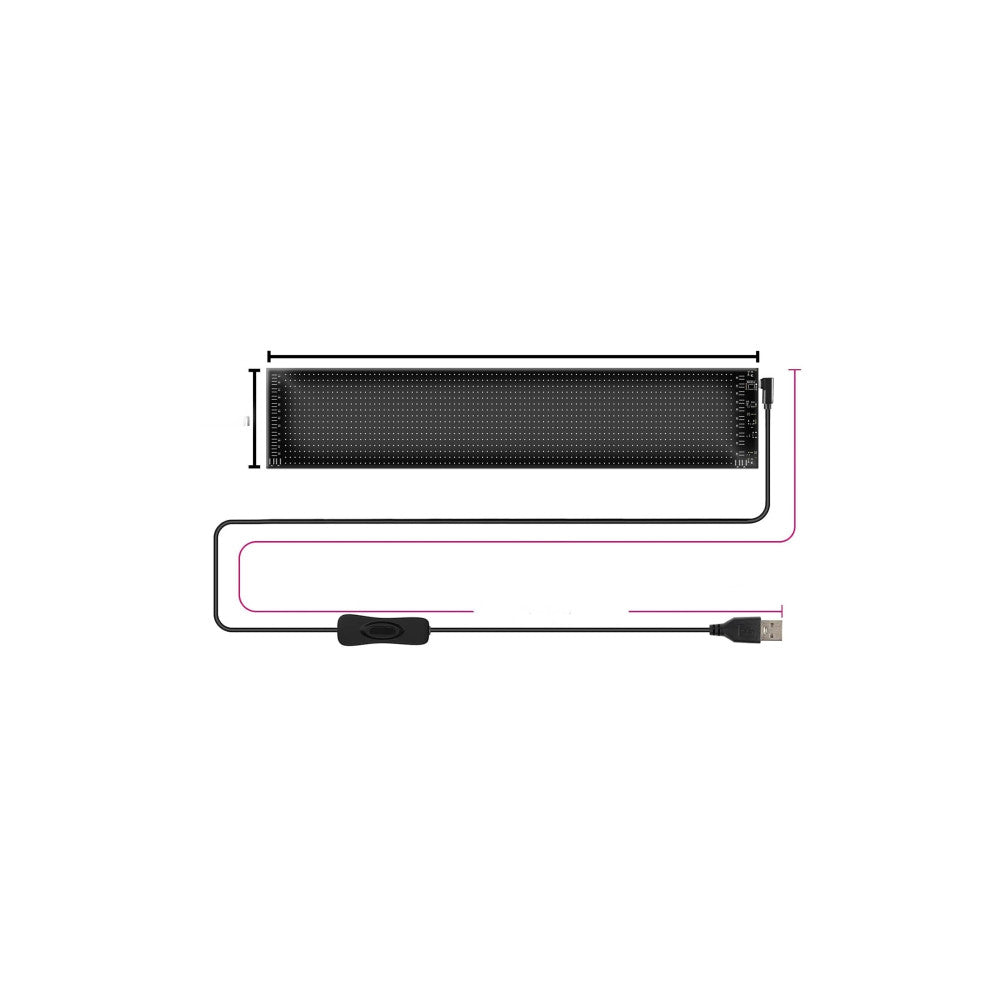 Modul panou flexibil ochi camion devil eye publicitar,display RGB ,control aplicatie, USB 5V 10x35cm