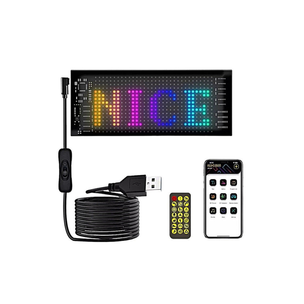 Modul panou flexibil ochi camion devil eye publicitar,display RGB ,control aplicatie, USB 5V 10x35cm