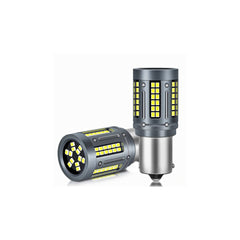 Set 2 becuri o faza T.N. BAU15S 84SMD Canbus 12V-24V nonpolar lumina alba 1000 lumen 25W