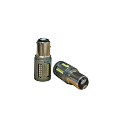 Set 2 becuri 2 faze BAZ15D 84SMD Canbus 12V-24V nonpolar lumina alba 1000 lumen 25w