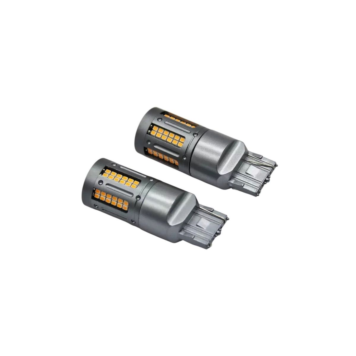 Set 2 becuri o faza T20 7440 84SMD Canbus 12V-24V nonpolar lumina galbena 1000 lumen 25W