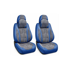 Huse scaune auto universale fractionate 9D Premium fata si spate albastru gri antracit