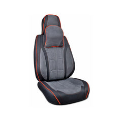 Huse scaune auto universale fractionate 9D Premium fata si spate negru cusatura rosie