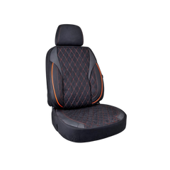 Huse scaune auto universale fractionate XL Premium compatibile SUV si Limuzine negru cusatura rosie