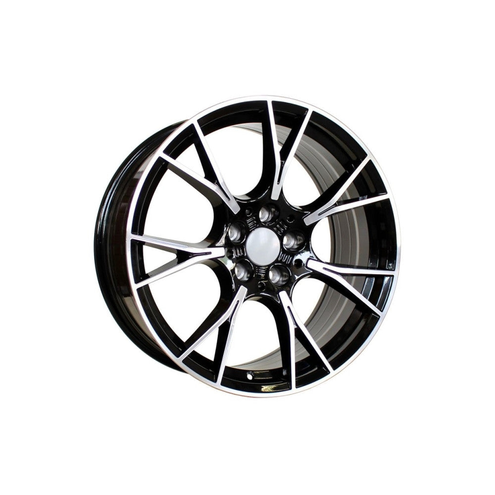 Set jante aliaj in doua latimi PDW 19x8.5 fata 19x9.5 spate 5x112 ET25 ET33 negru polish compatibile BMW