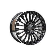 Set jante aliaj PDW 19x8 5x112 ET38 negru cu margine polish compatibile Mercedes