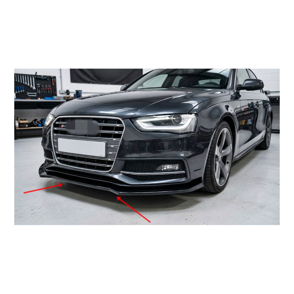 Spoiler ( LIP ) prelungire bara fata Audi A4 S-Line S4 B8 Facelift 2011-2015 ABS negru Piano