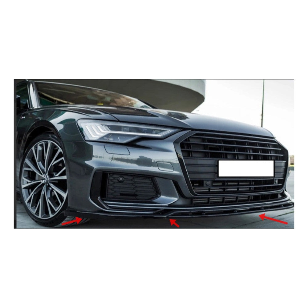 Spoiler ( LIP ) prelungire bara fata Audi A6 S-Line S6 C8 2019-> ABS negru Piano