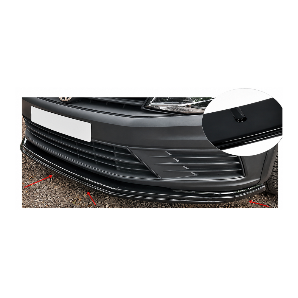 Spoiler ( LIP ) prelungire bara fata Volkswagen Caddy 2015-> ABS negru Piano