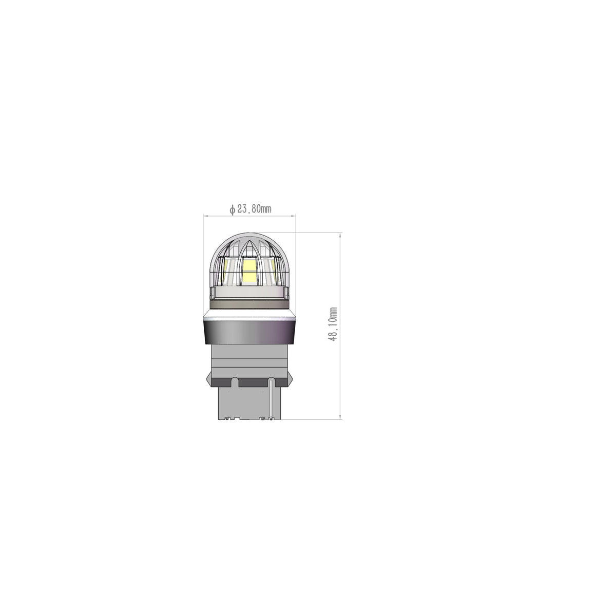 Bec o faza P27W 3156 15SMD 2835 12V CANBUS nonpolar 320 lumen Lumina alba