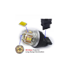 Bec o faza P27W 3156 15SMD 2835 12V CANBUS nonpolar 320 lumen Lumina alba