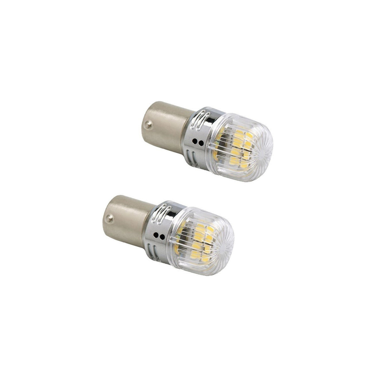 Set 2 becuri auto LED o faza BA15S P21W 16SMD 2835 CANBUS 12-24V 620lm lumina alba