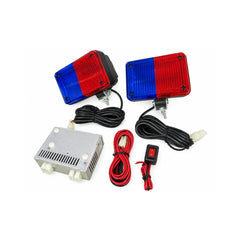 Stroboscoape auto 12V rosu-albastru set 2 bucati cu modul de comanda