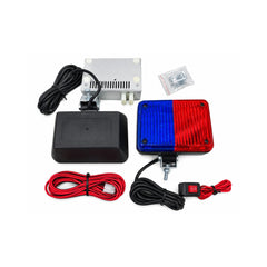Stroboscoape auto 12V rosu-albastru set 2 bucati cu modul de comanda
