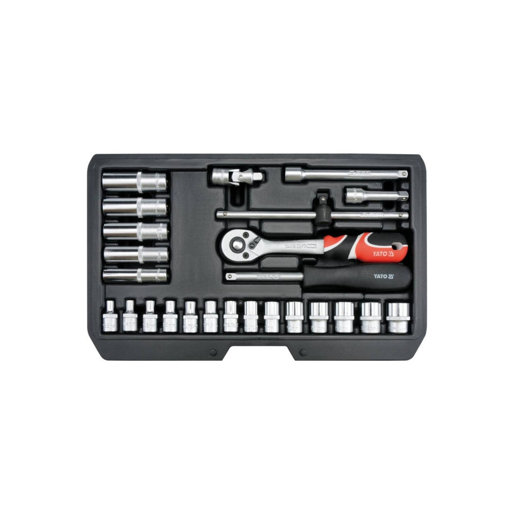 Trusa YATO tubulare + antrenor 25 bucati ,1/4" CR-V